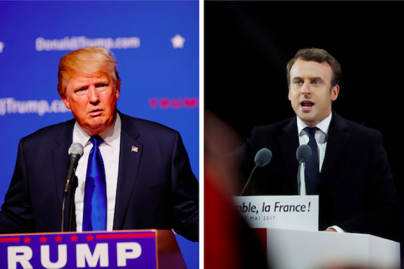 Foto Trump: CC BY-SA 2.0. Foto Macron: CC BY-NC 2.0.