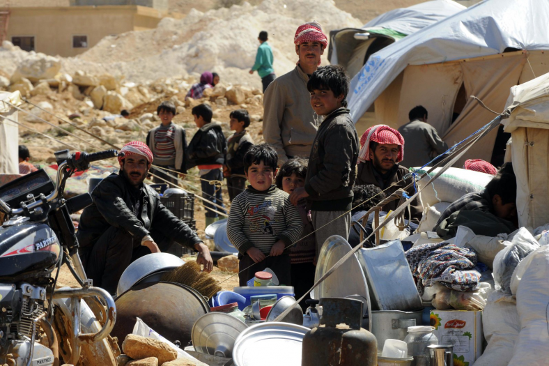 Syrische vluchtelingen in de heuvels rondom de Libanese grensstad Arsal